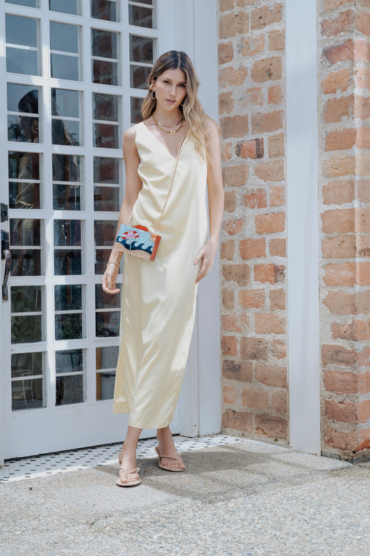 VICTORIA MAXI DRESS - SILK SATIN