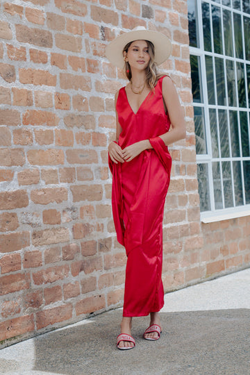 VICTORIA MAXI DRESS - SILK SATIN