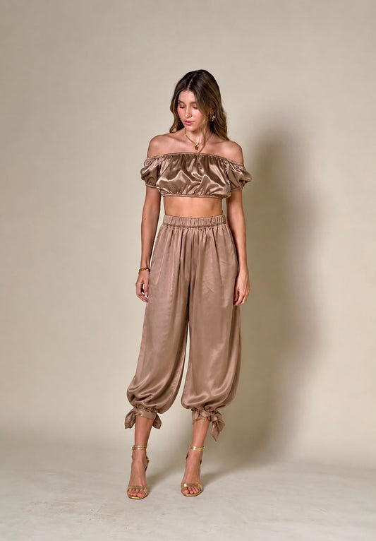Princess Balloon Pants Silky Satin